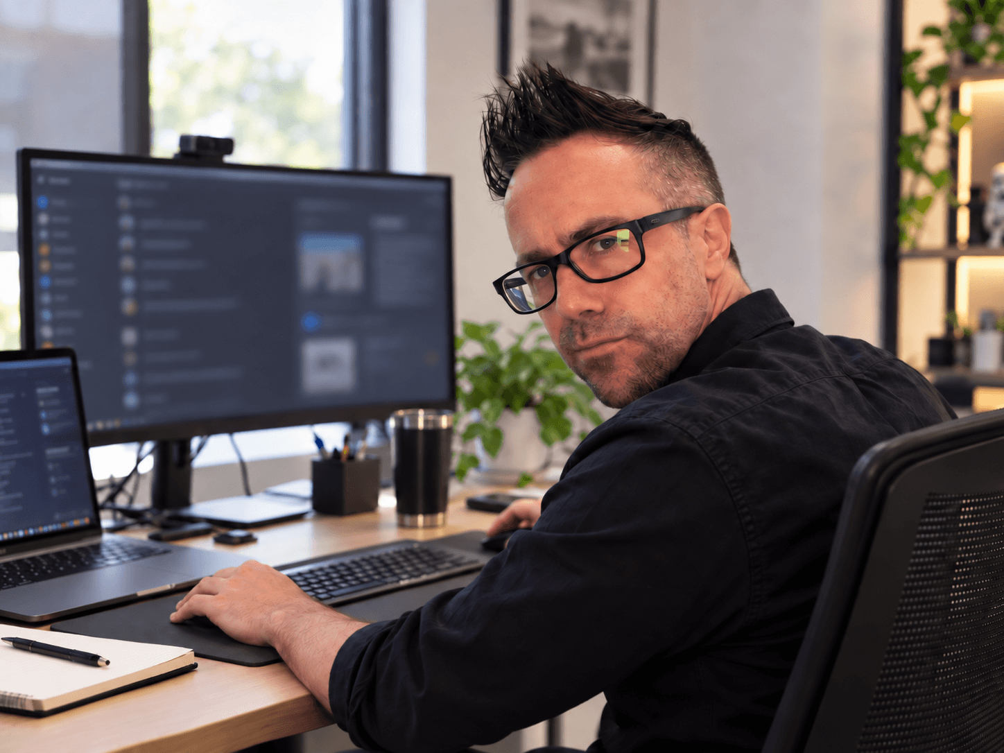 Daniel Boggs at his desk